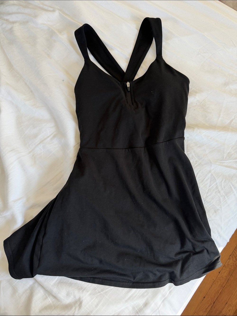 ALO Yoga Black Sleeveless V-Neck Mini Dress